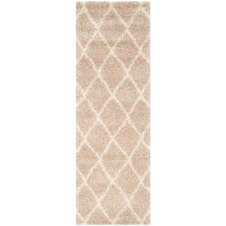 Safavieh Montreal Shag Power Loomed Runner Rug; Beige & Ivory - 2 ft.-3 in. x 5 ft. SGM831C-25